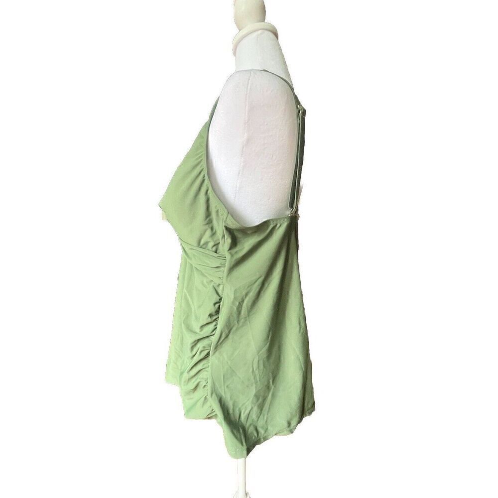 Aqua Eve Tankini Top Women Padded Adjustable GREEN Size 18W NWT - Picture 2 of 5
